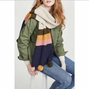 Madewell Striped Pom-Pom Scarf NEW